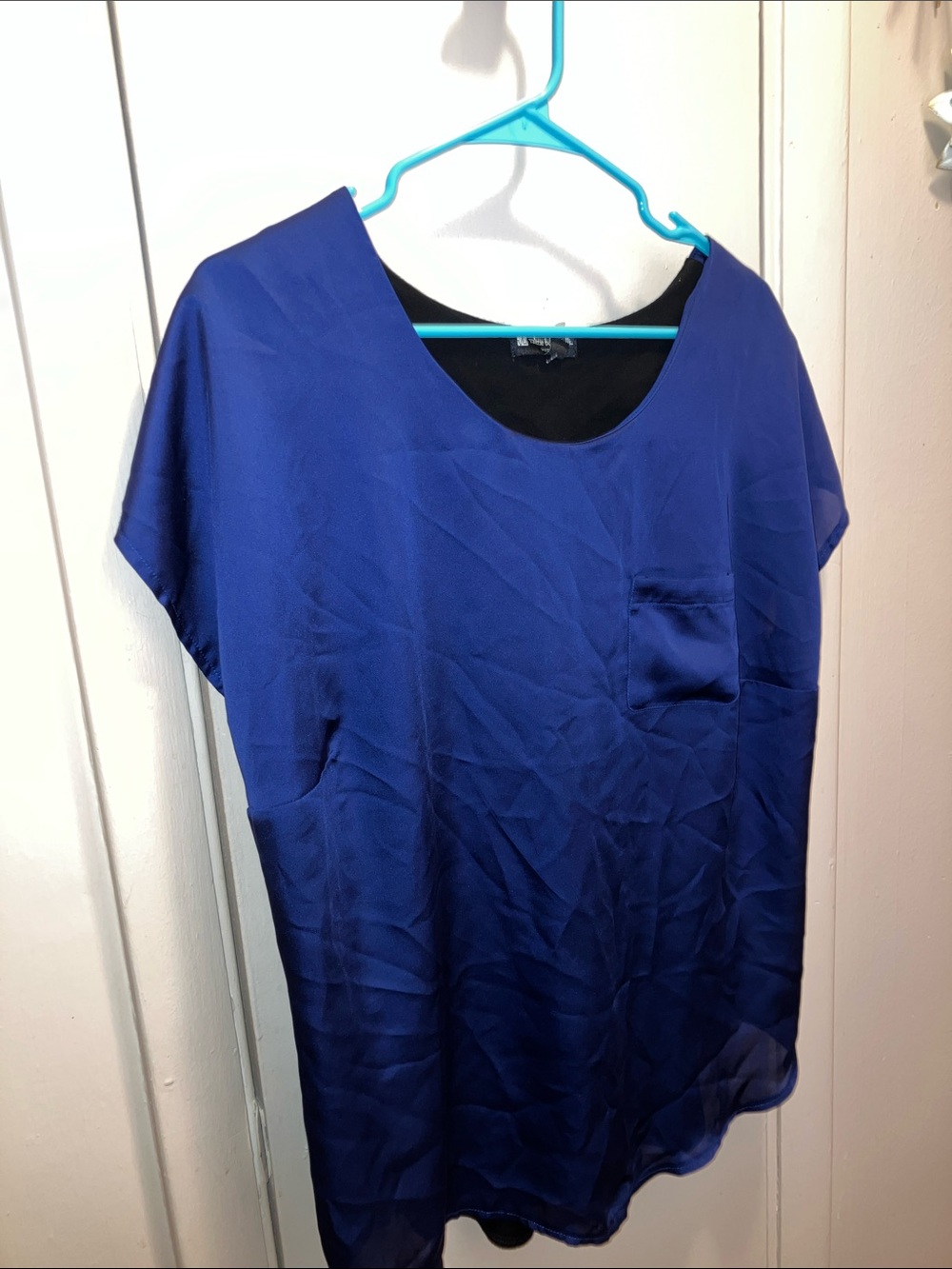 Valerie Bertinelli Short Sleeve Scoop Neck Blouse - Royal Blue 1X